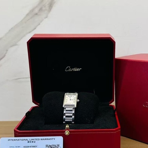 Cartier 卡地亞坦克 WSTA0051 24年  有盒有證書