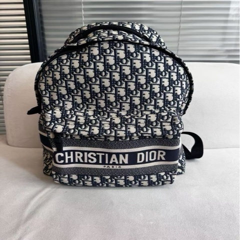 99新 Dior迪奧 老花字母刺繡雙肩包  尺寸35x41