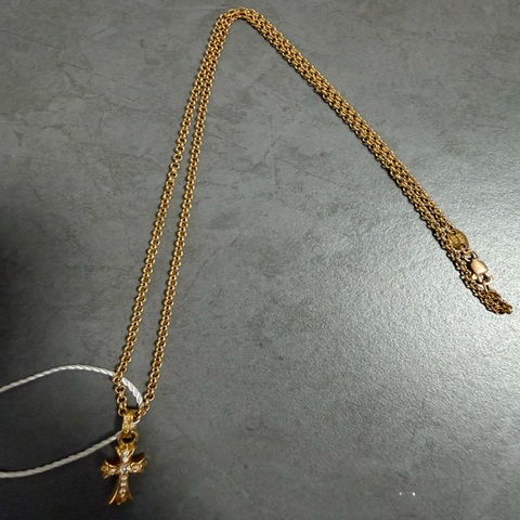 克羅心 22k roll chain 50cm & 22k 白鑽bbf set