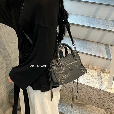 🏷Balenciaga 迷你機車包(灰銀)
