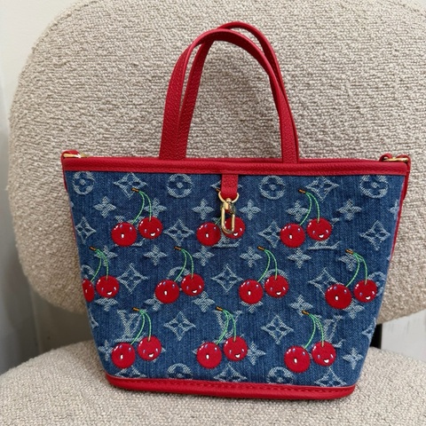 Louis Vuitton 路易威登neverfull bb村上隆聯名櫻桃🍒小托特包手提包斜挎包