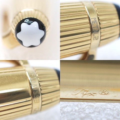 絕版真品Montblanc Meisterstück Solitaire Doué 萬寶龍經典金屬鍍金上蓋 METAL2原子筆 中型筆尖 扭轉機制14164