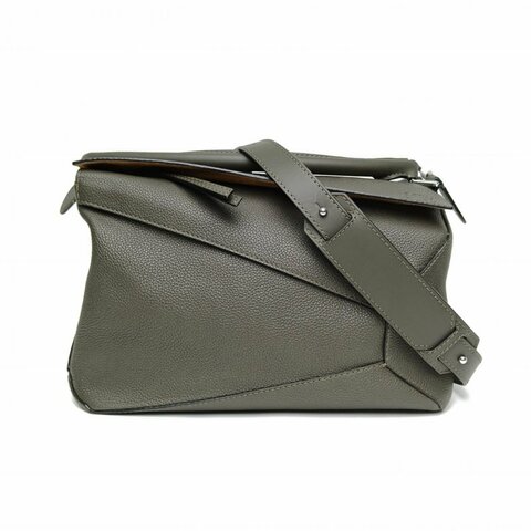 LOEWE Puzzle36幾何包大號綠色牛皮革肩背包