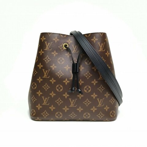 LOUIS VUITTON NÉONOÉ水桶包中號黑色內裏老花PVC金扣晶片肩背包