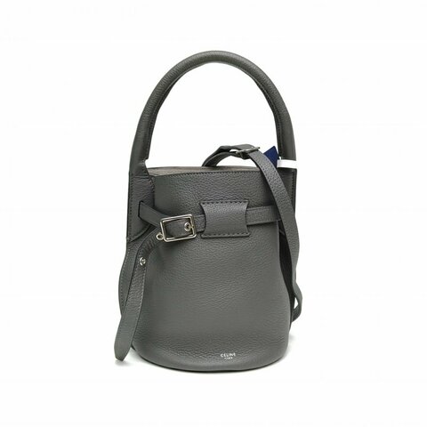 CELINE BigBagBucket水桶包Nano灰色牛皮革肩背包