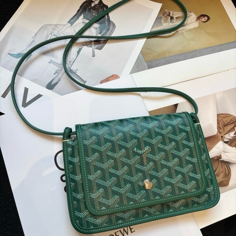 戈雅Goyard PLUMET綠色斜挎包郵差包