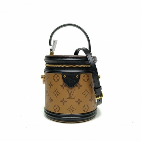 LOUIS VUITTON CANNES圓桶包拼色PVC晶片老花肩背包