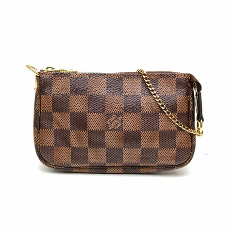 LOUIS VUITTON Pochette小麻將包棕色棋盤格PVC2021肩背包