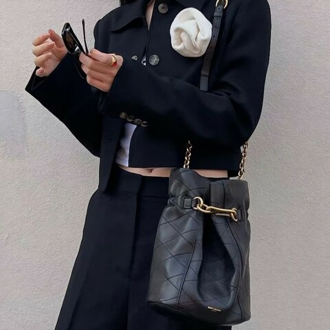 YSL Le maillon黑金鈎扣水桶包鏈條包  99新✨️