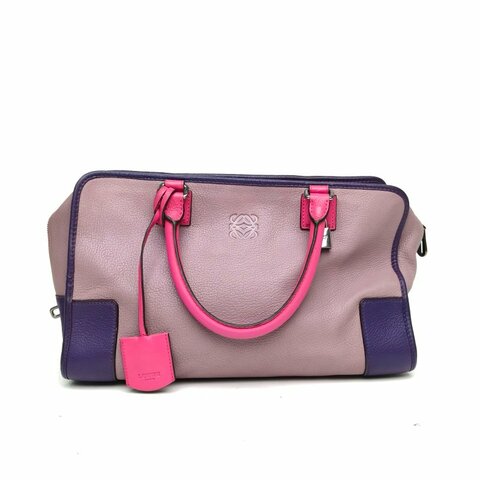 LOEWE 拼色牛皮革Amazona36Bag肩背包