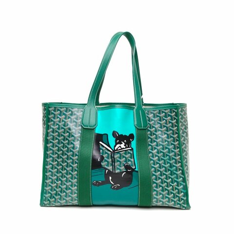 GOYARD VILLETTE法鬥限量購物托特包綠色PVC肩背包
