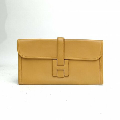 HERMES JigeElan手包稻草黃Swift皮T刻肩背包