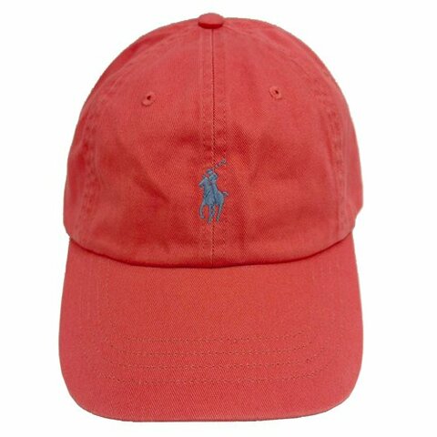 【RALPH LAUREN】POLO刺繡小馬LOGO鴨舌棒球帽(嫣紅)