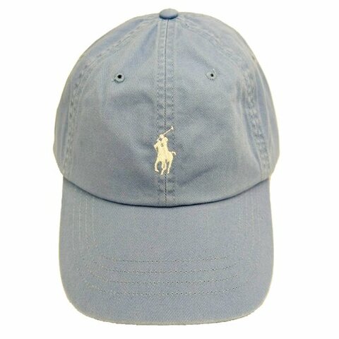 【RALPH LAUREN】POLO刺繡小馬LOGO鴨舌棒球帽(水藍)