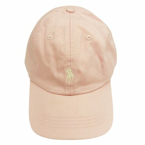 【RALPH LAUREN】POLO刺繡小馬LOGO鴨舌棒球帽(青少年款/淺粉)
