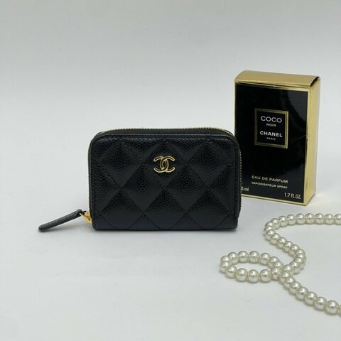 CHANEL COCO 拉鍊零錢卡包 芯片款