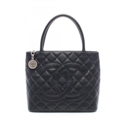 香奈兒 (CHANEL) Medallion 手提包 A01804 小牛皮 黑色 二手 女士 SHW