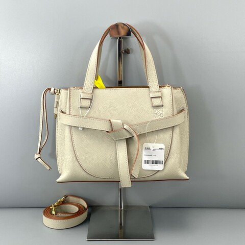 LOEWEgate手提包白色荔枝紋肩背包