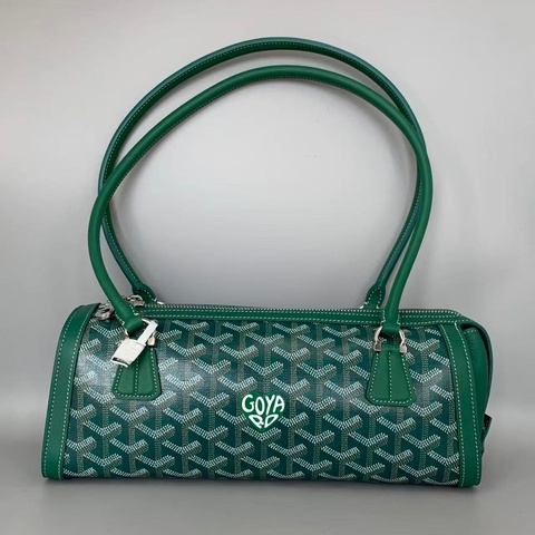 高雅德/Goyard Bonbonniere法棍包 綠色老花 單肩包腋下包