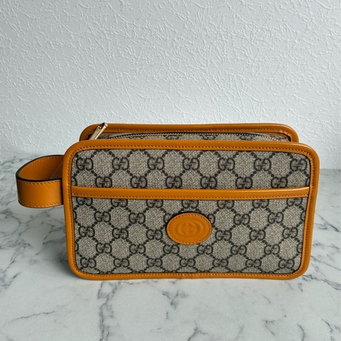 Gucci 黃邊pvc手拿包✨