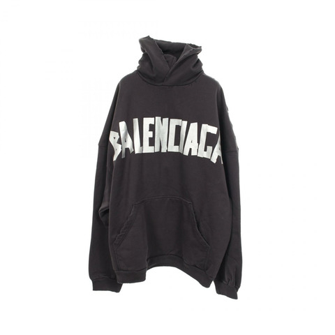BALENCIAGA Logo做舊連帽衫 TJ12739024 純棉 黑色 二手 #4