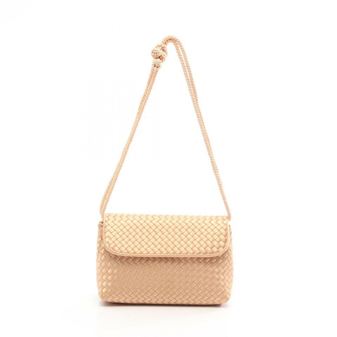 BOTTEGA VENETA Intrecciato 編織肩包，粉紅色金色，二手女款