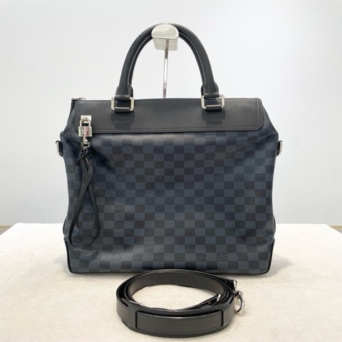 Louis Vuitton 路易威登 藍棋盤格拼黑男士公文包