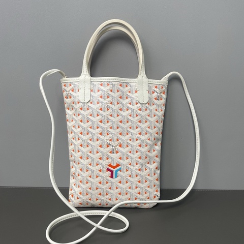 高雅德/Goyard  Poitiers限定款粉色双面双色老花满印mini托特包手機包帆布拼皮手提包单肩包斜挎包