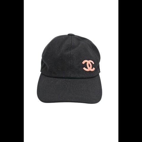 Chanel 黑红字母logo黑色鸭舌帽
