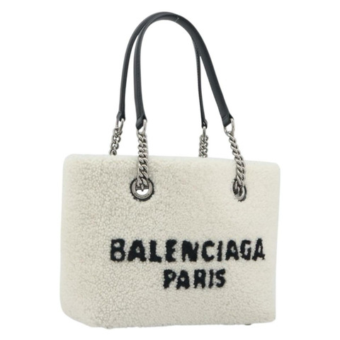 BALENCIAGA 免稅店手袋 Bore 白色銀色 759941 正品 195322M