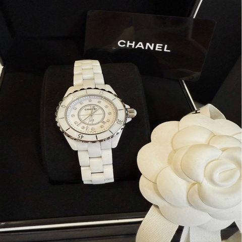 售🥰 香奈兒 CHANEL  J12 白陶瓷 12鑽 33mm