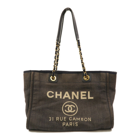 CHANEL 帆布Deauville Tote Small肩背袋