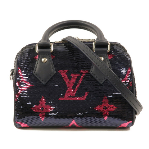 LOUIS VUITTON Satin/Sequins Speedy Bandouliere 18手挽肩背兩用袋