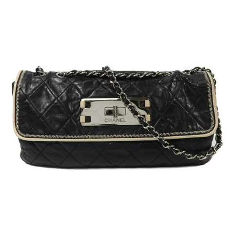 CHANEL 牛皮皮革2.55 East West Flap Bag鏈帶肩背袋