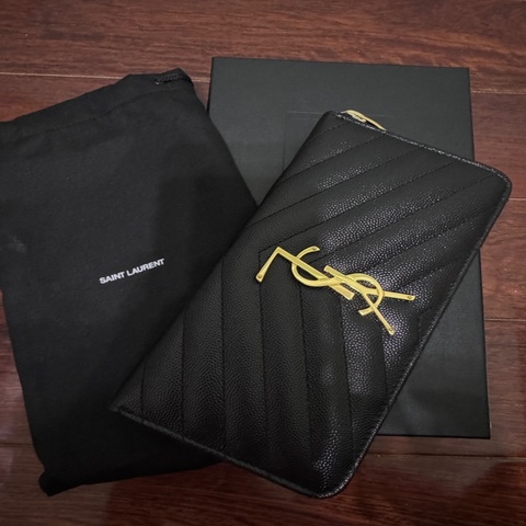 YSL 山形紋長夾
