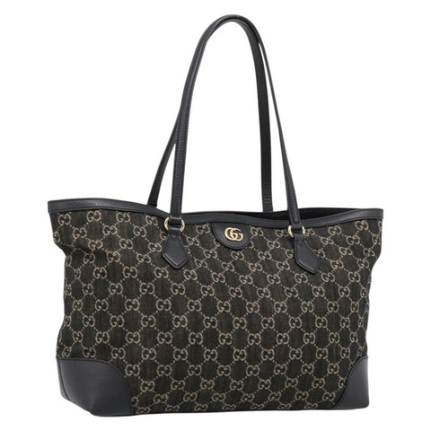 GUCCI GG Supreme 托特包 黑色金色 631685 正品 ka5593M