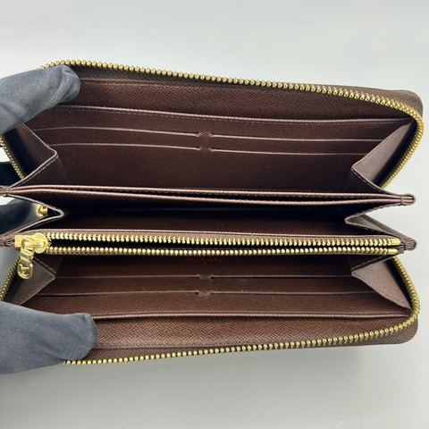 LV 路易威登 經典棕色棋盤格長款拉鍊錢包