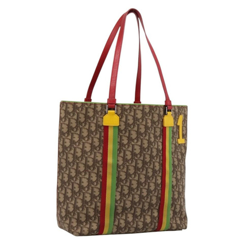Christian Dior Trotter帆布手提包 PVC 米色銀色 正品 ka5591V