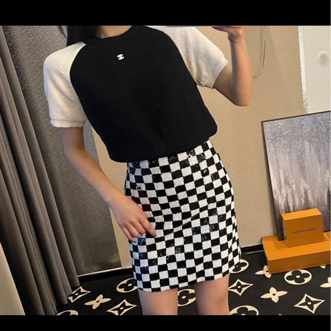 Chanel 23b針織熊貓短袖