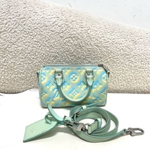 路易威登 LV speedy nano限定款 薄荷綠手提單肩斜