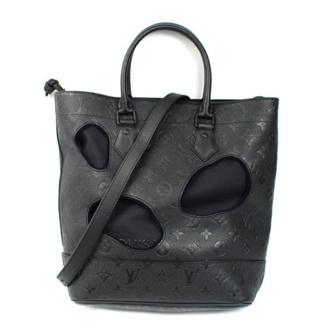 LOUIS VUITTON x Comme des Garçons 與 Halls PM Rei Kawakubo 合作 2Way 單肩包 Monogram Empreinte 黑色 M45887 女式