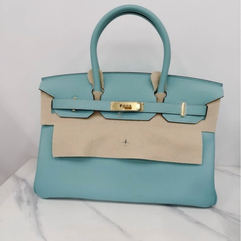 愛馬仕birkin30 馬卡龍 藍 togo皮 銀扣 T刻