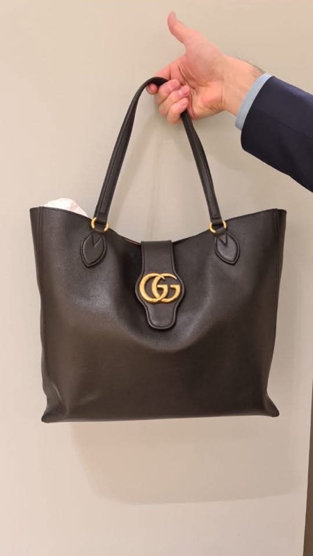 GUCCI 黑色 牛皮 GGMarmont 肩背包
