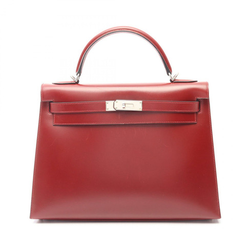 愛馬仕 Kelly 32 Sellier 單肩手提包 Box 小牛皮 Rouge H SHW 二手 E