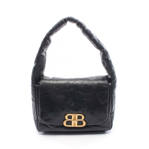 BALENCIAGA Monaco 斜背包 787896 黑色皮革 GHW 二手 女士