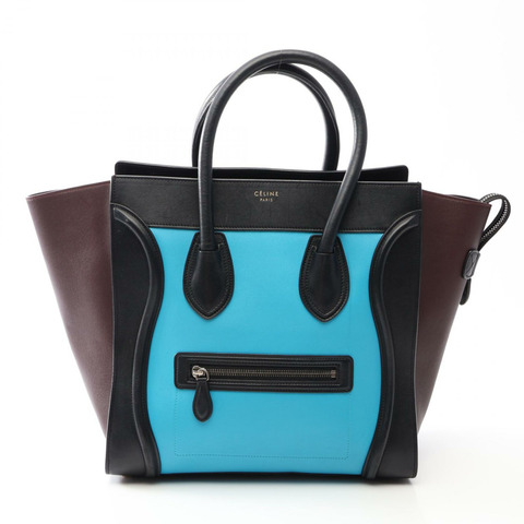 CELINE Luggage迷你購物手提包，皮革材質，黑色、藍色、棕色，二手女款