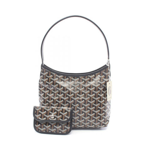 GOYARD Boheme Mini Hobo 單肩手提包，帆布皮革，黑色、白色、棕色，二手