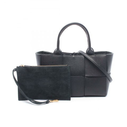 BOTTEGA VENETA Mini Arco 肩背斜背包 709337 黑色皮革 二手