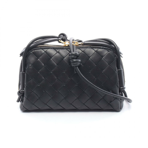 BOTTEGA VENETA Intrecciato 編織肩挎包 794258VCPP18425 黑色皮革