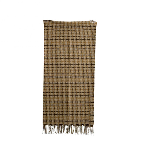 ☆ HERMES 愛馬仕 Brown cashmere Checked Scarf 啡色羊絨圍巾-267014557